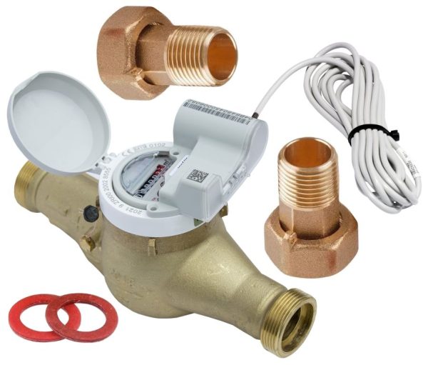 Счетчик воды Миномесс СВГД-М EDC M-bus Pulse, 90°C, Ду 50, Qn 15, L 300 mm, с модуляторным диском (1 L/Imp.), с присоединителями