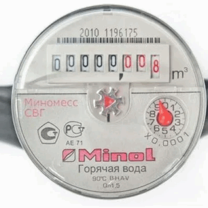 Счетчик воды Миномесс СВГ, 90°, Ду15, Qn1.5, 110 мм, с присоединителями, полимерный
