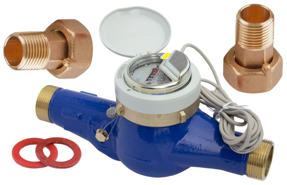 Счетчик воды Миномесс СВХДИ, 40°C, DN 50, Qn 15, L 300 mm, с импульсным датчиком (1/10/100 L/Imp.), с присоединителями