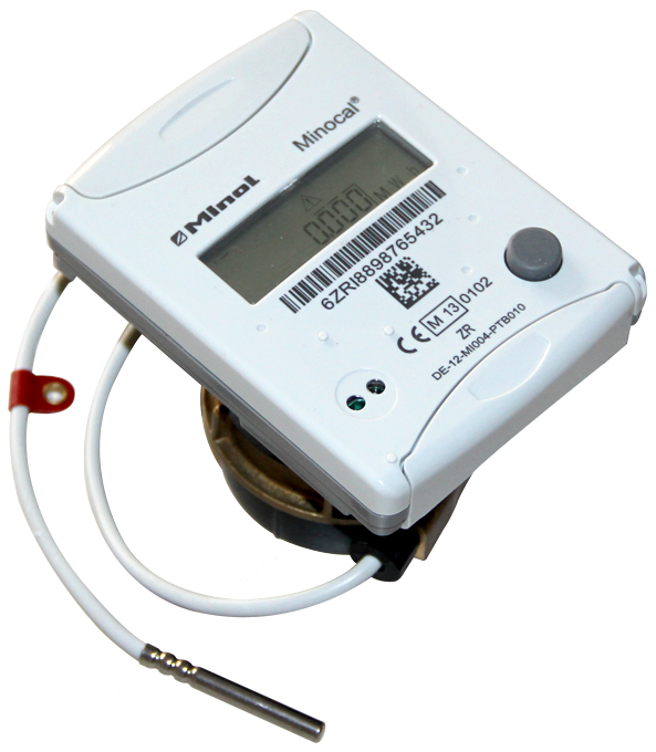 Теплосчетчик: Измерительная капсула Minocal Combi CMF (С5-M60), DN 15, Qn 0,6, длина кабеля 1,5 m, для установки на обратный трубопровод + Проточная часть (EAS) для Minocal Combi CMF, с тех. заглушкой, 110 mm, DN 15, G3/4"B + Кран шаровый c гнездом термосопротивления, DN 15, R 1/2" + Узел присоединителей (2 штуцера, 2 гайки, 2 прокладки), DN 15 (G3/4"B R1/2")