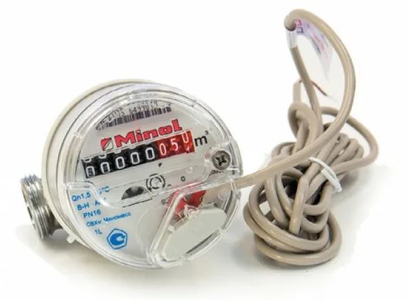 Счетчик воды Миномесс СВХи, 40°C, DN 15, Qn 1,5, L 80 mm, с импульсным датчиком (1/10L/Imp.), без присоединителей