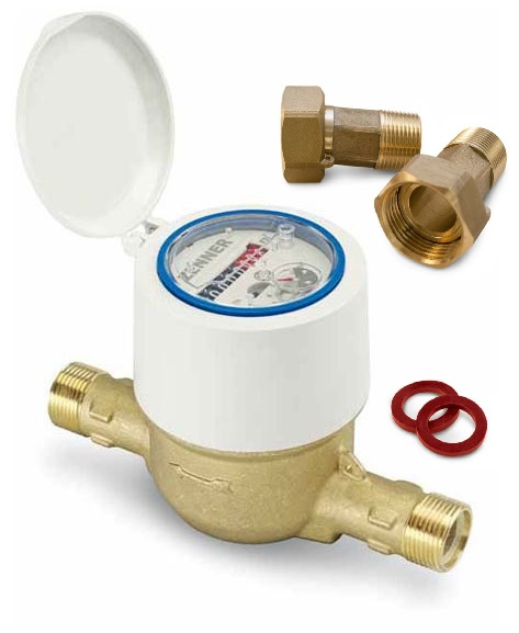 Счетчик воды Миномесс СВК, колбовый, 40°C, DN 25, Qn 3,5, L 260 mm, с присоединителями