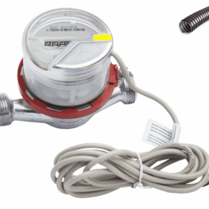 Счетчик воды Миномесс СВГи, 90°C, DN 15, Qn 1,5, L 110 mm, с импульсным датчиком в металлорукаве (1/10 L/Imp.), без присоединителей