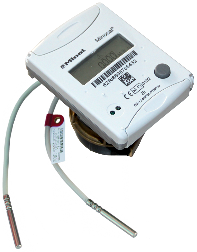 Теплосчетчик: Измерительная капсула Minocal Combi CMF (С5-M60), DN 15, Qn 1,5, 1,5 m, для установки на подающий трубопровод + Проточная часть (EAS) для Minocal Combi CMF, с тех. заглушкой, 110 mm, DN 15, G3/4"B + 2 Крана шаровых c гнездом термосопротивления, DN 15, R 1/2" + Узел присоединителей (2 штуцера, 2 гайки, 2 прокладки), DN 15 (G3/4"B R1/2")