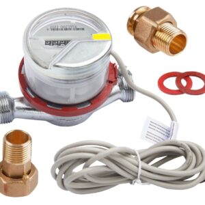 Счетчик воды Миномесс СВГИ, 90°C, DN 15, Qn 1,5, L 80 mm, с импульсным датчиком (1L/Imp.), с присоединителями