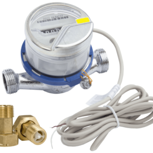 Счетчик воды Миномесс СВХИ, 40°C, DN 15, Qn 1,5, L 80 mm, с импульсным датчиком (1L/Imp.), с присоединителями с обратным клапаном